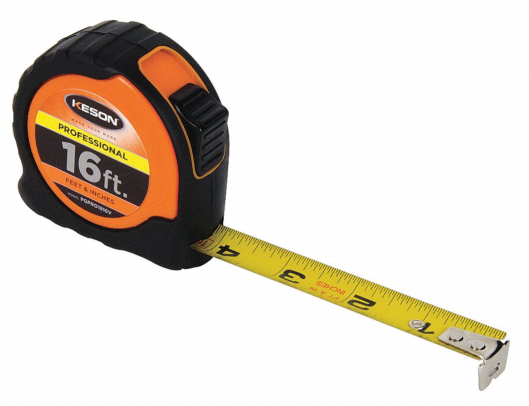 MEASURING TAPE,1 IN X 16 FT,ORANGE/