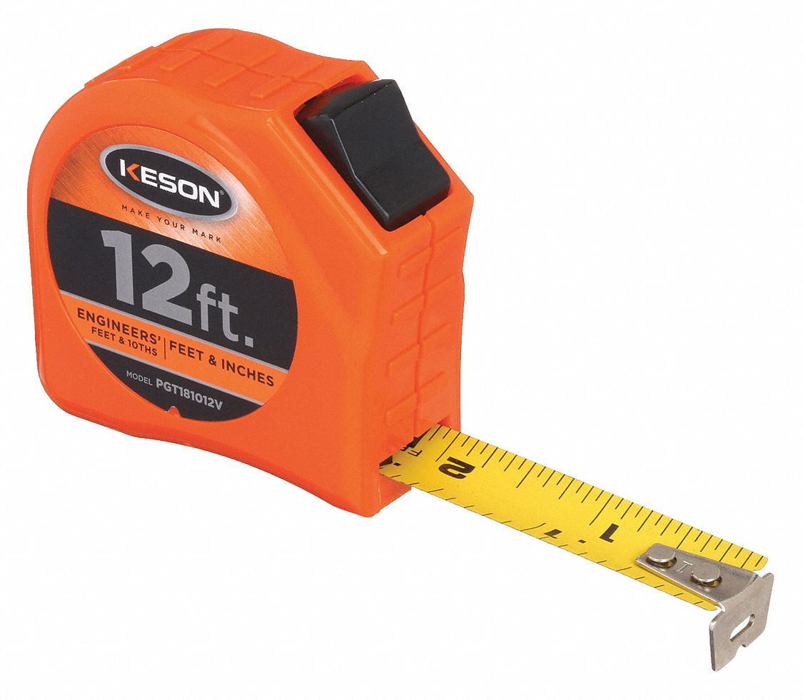 Yellow Ruler Tape 12mm Tape Width Measuring Tool 2 Meters 6.6 Feet