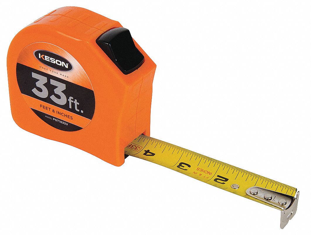 Tape Measure 1 In x 33 ft Orange In./Ft.