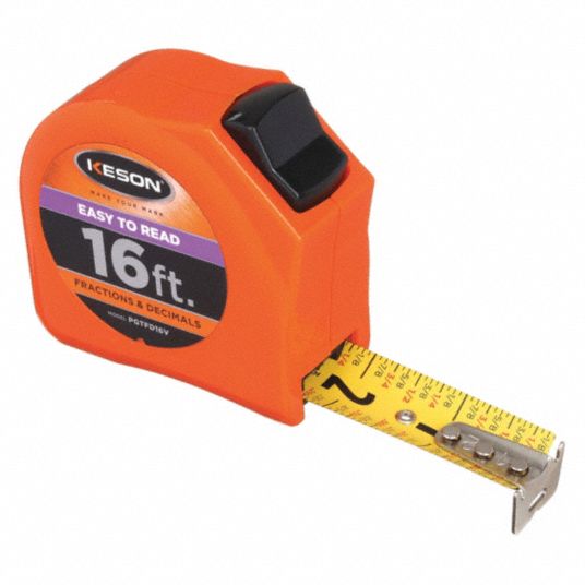 Keson PGTFD16V 16 ft Tape Measure, 1 in Blade