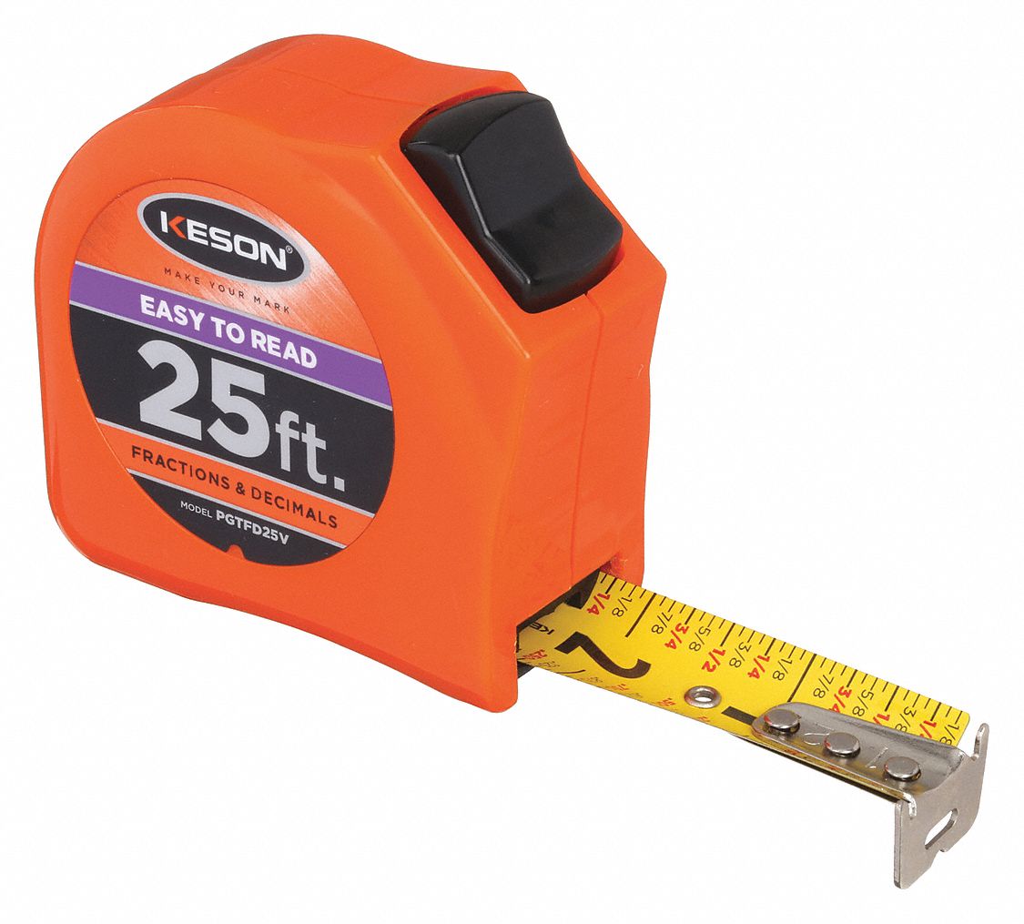 MEASURING TAPE,1 IN X 25 FT,ORANGE