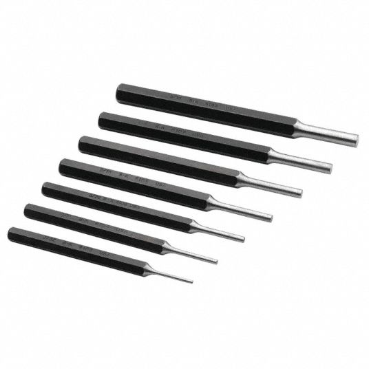 7 Pieces, Pouch, Drive Pin Punch Set 22N9586077A Grainger