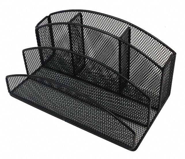 BUDDY PRODUCTS Desktop Organizer, Black 22ND11ZD0204 Grainger