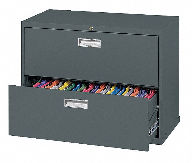 Sandusky Lateral File Cabinet 2 Drawer Charcoal 22nd46 Lf6a362