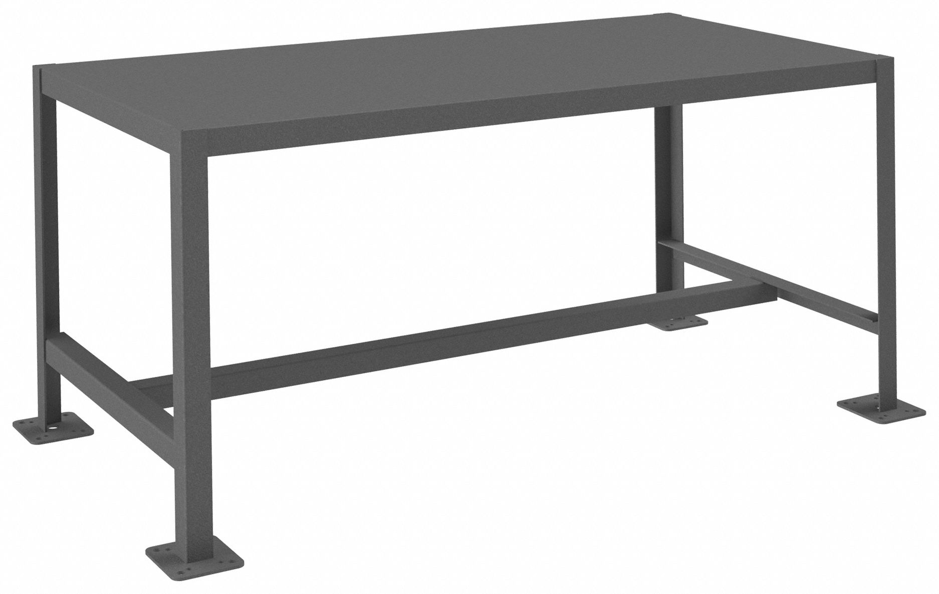 WORK TABLE, FIXED H, STEEL, 48 IN X 24 IN, 2,000 LB OVERALL LOAD CAPACITY, STEEL