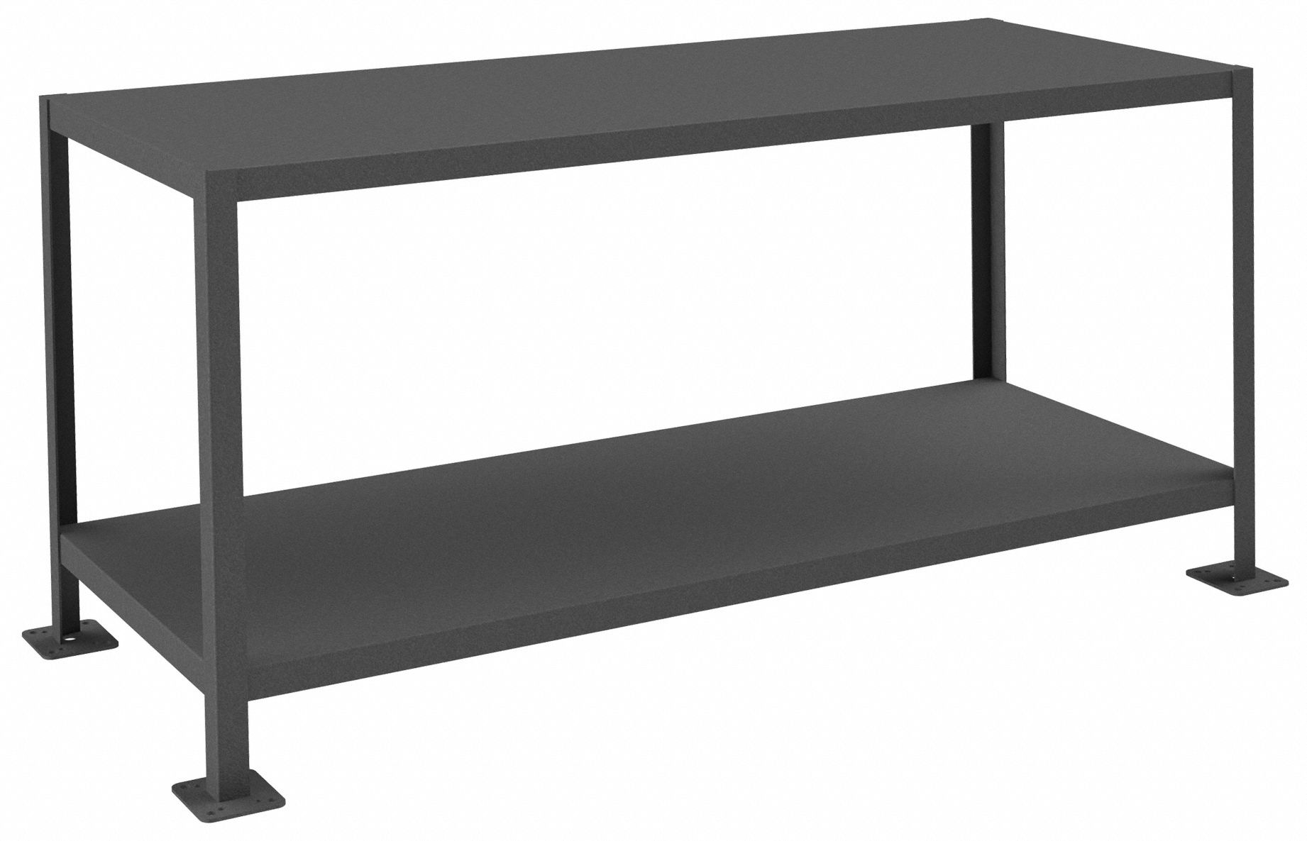 WORK TABLE, FIXED H, STEEL, 60 IN X 24 IN, 2,000 LB OVERALL LOAD CAPACITY, STEEL