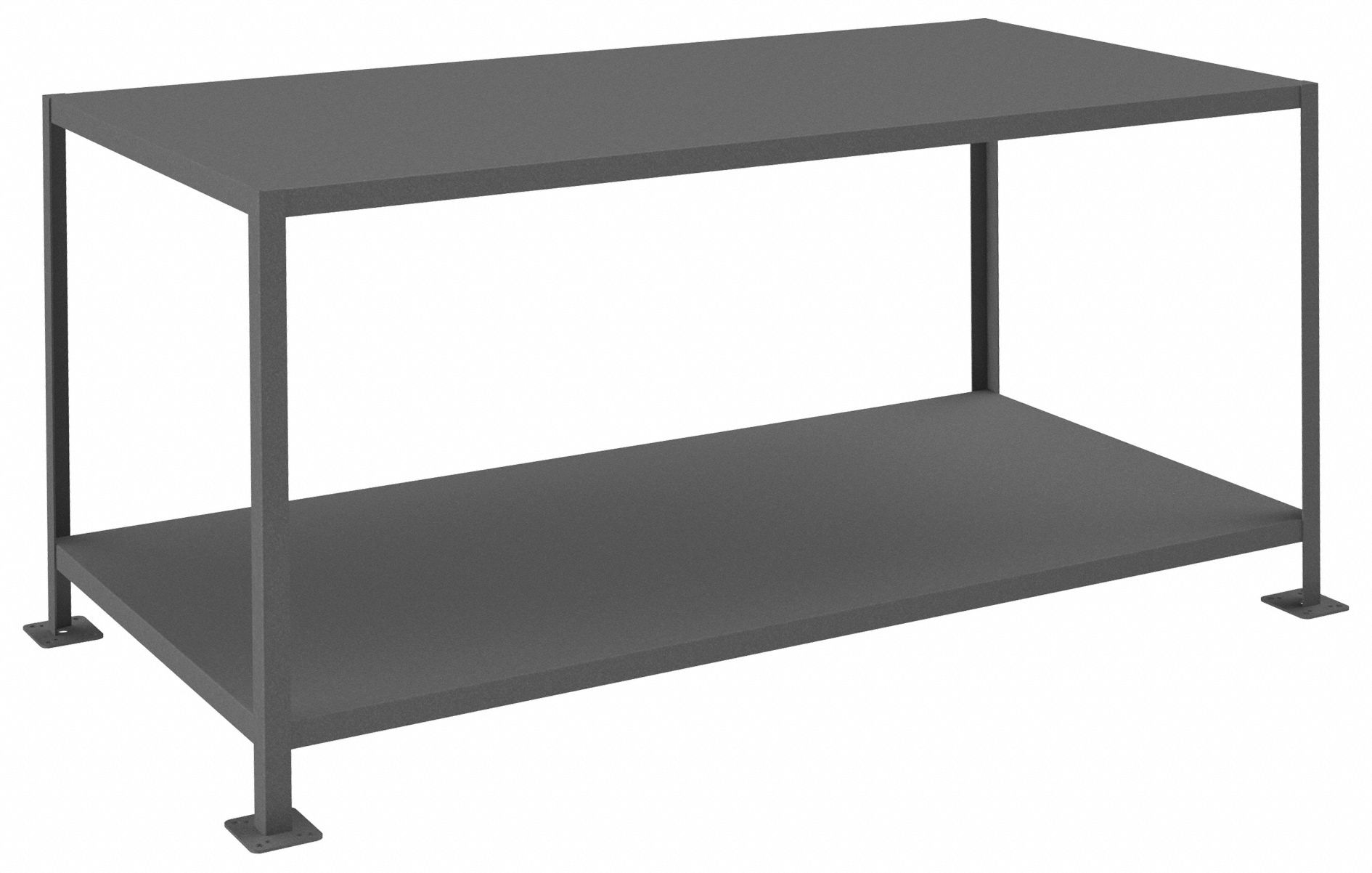 WORK TABLE, FIXED H, STEEL, 72 IN X 36 IN, 3,000 LB OVERALL LOAD CAPACITY, STEEL