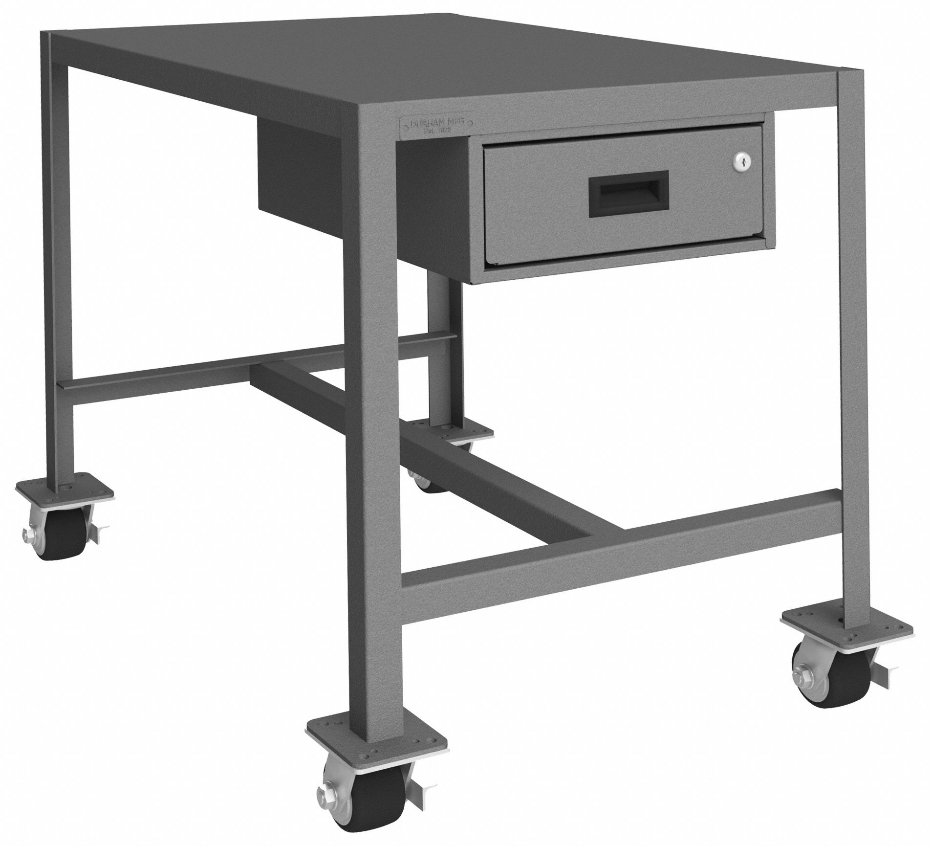 Work Table: Fixed Ht, Steel, 36 in x 24 in, 2, 000 lb Overall Load Capacity