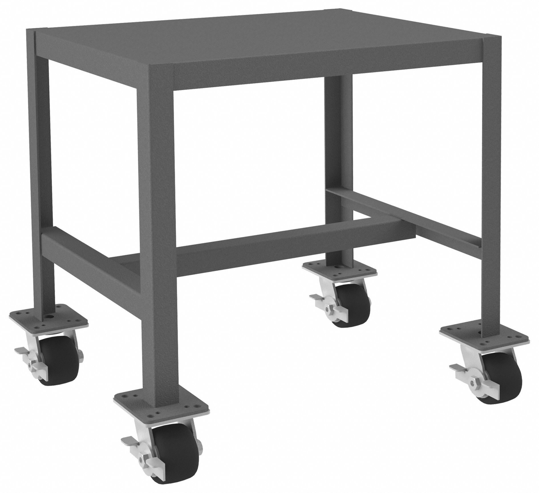 Work Table: Fixed Ht, Steel, 24 in x 18 in, 2, 000 lb Overall Load Capacity