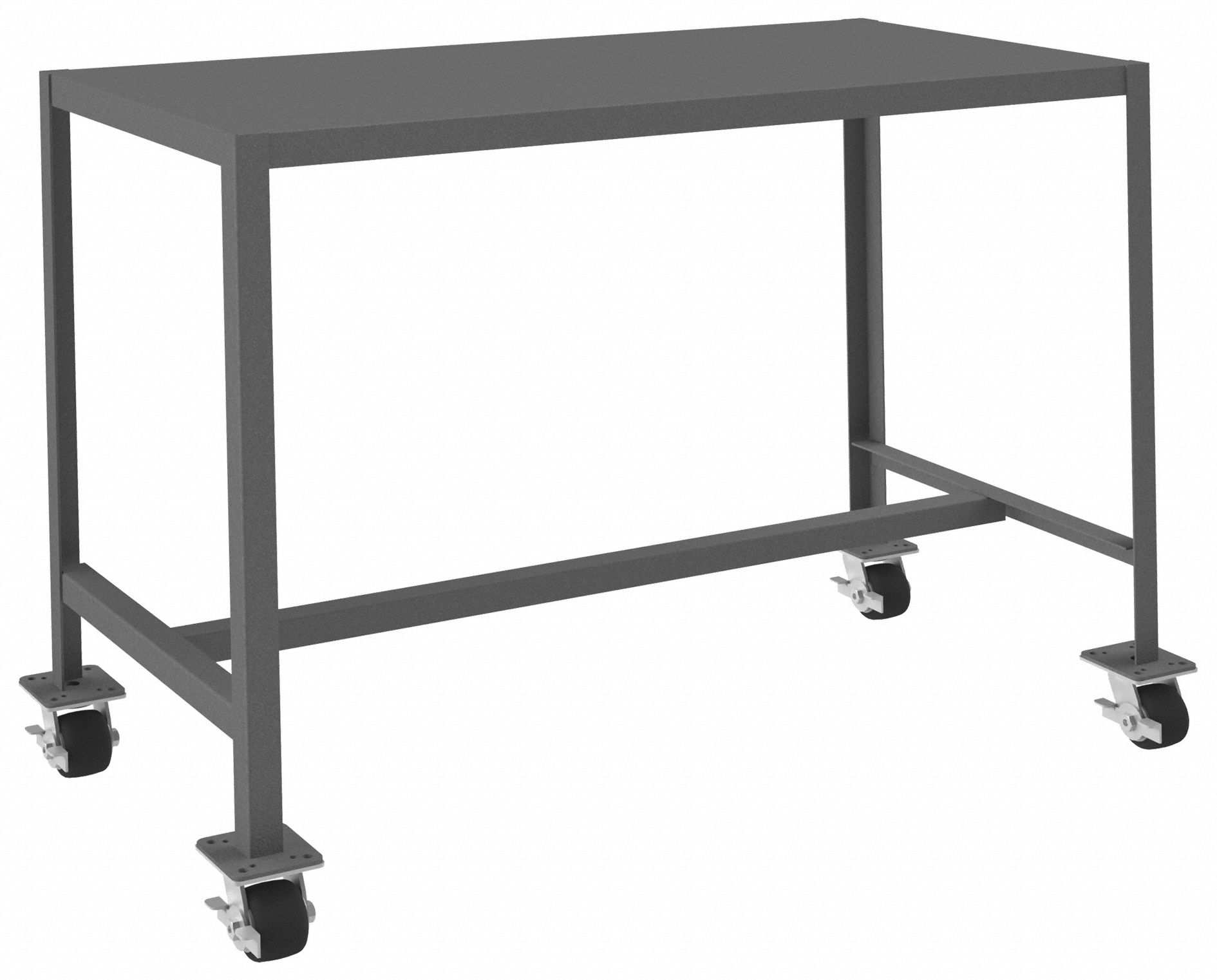 Work Table: Fixed Ht, Steel, 48 in x 24 in, 3, 000 lb Overall Load Capacity