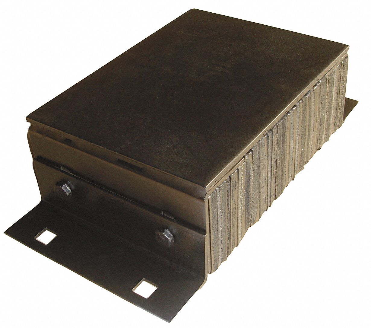 Dock Bumper: Rectangular, 10 in x 14 1/2 in x 5 1/4 in Bumper, Laminated Rubber, Steel, Left/Right