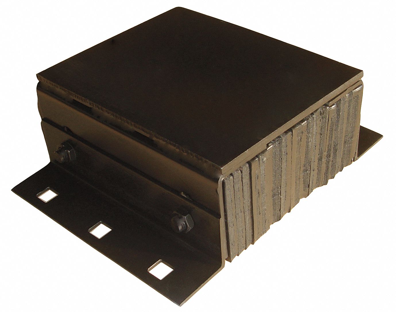 Dock Bumper: Rectangular, 12 in x 10 1/2 in x 5 1/4 in Bumper, Laminated Rubber, Steel, Left/Right