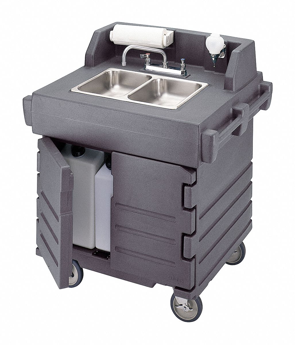 22NV25 - Hand Sink Cart 2 Bowl Polyethylene