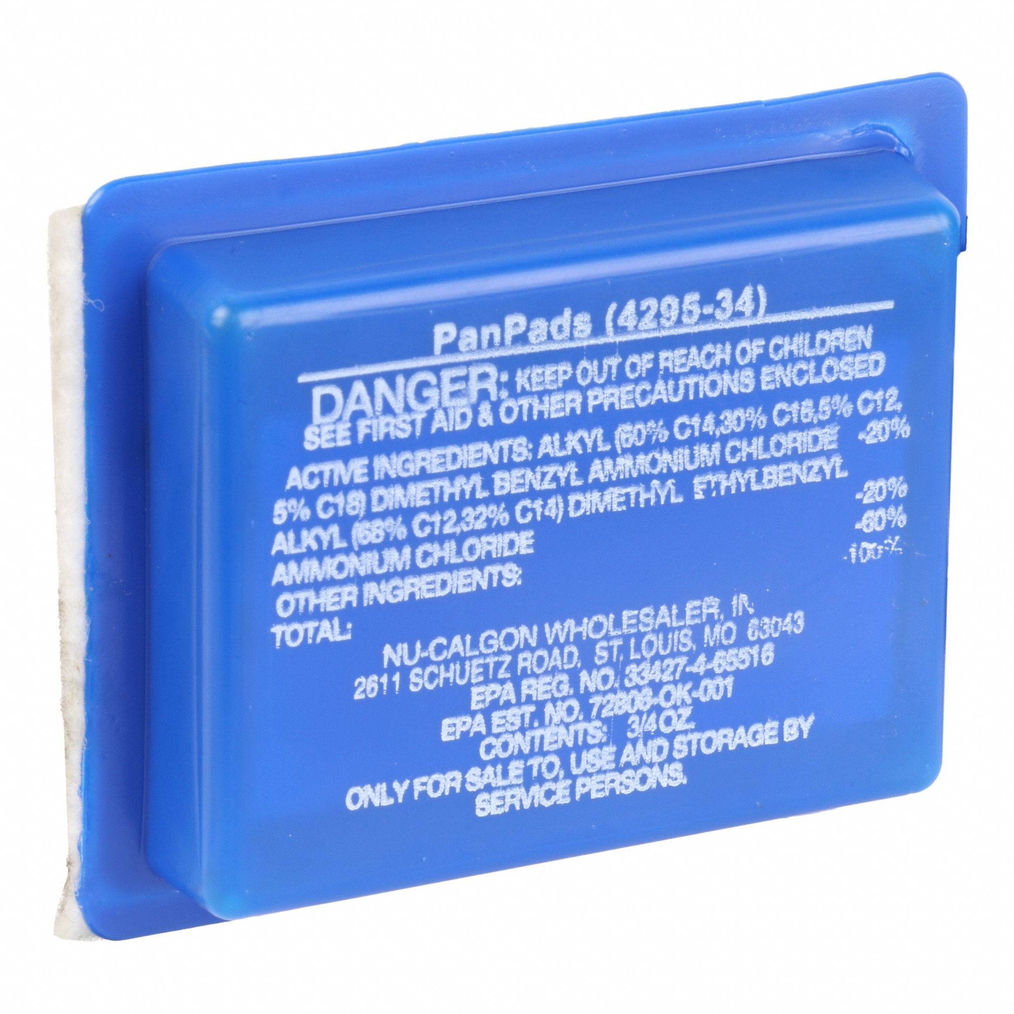 Condensate Pan Treatment: Pad, For 5 ton Systems, 0.8 oz, 1 Treatments, Blue, PanPad