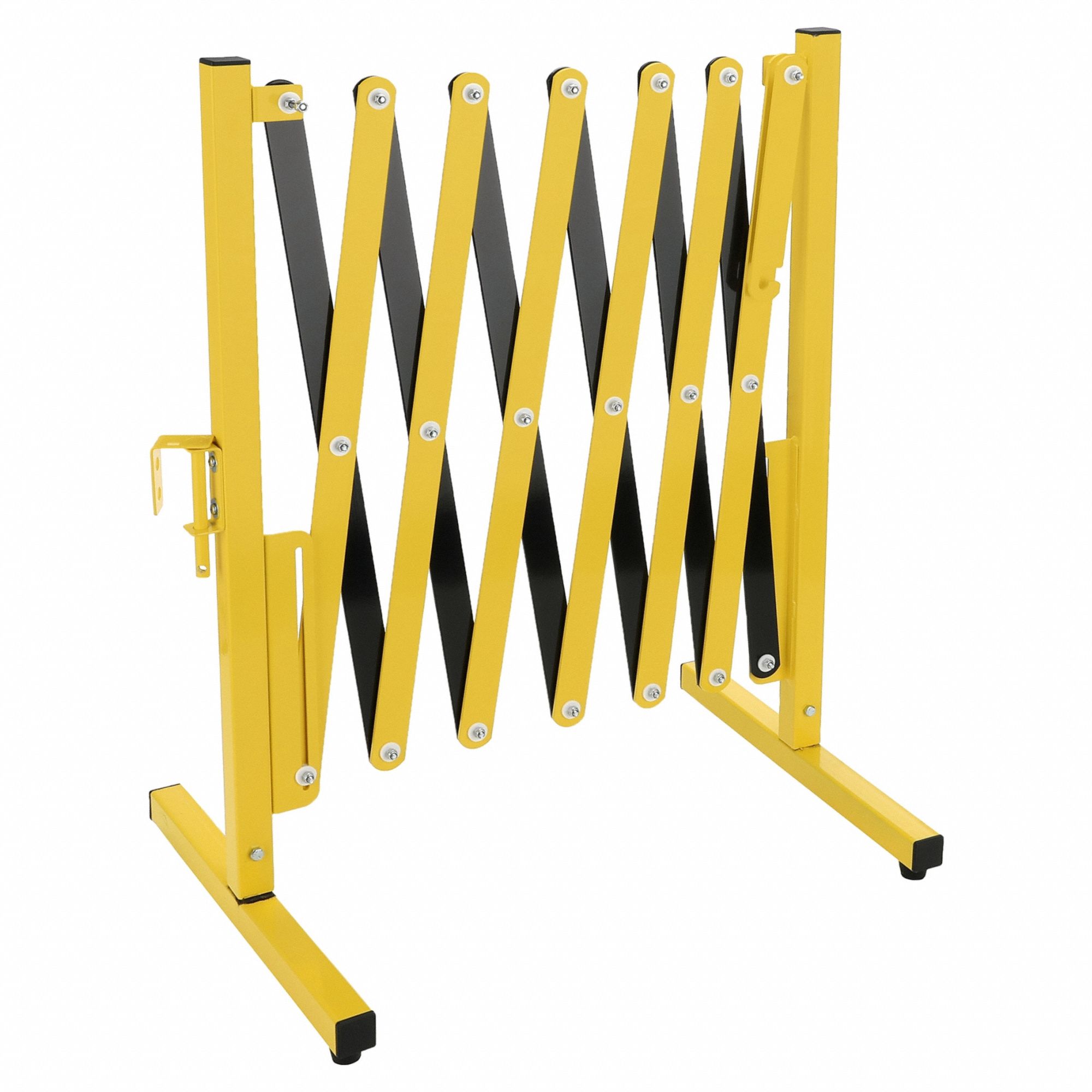 Portable Barricade: Accordion, Stationary, 37 1/2 in Ht, 11 1/3 ft Expanded Lg