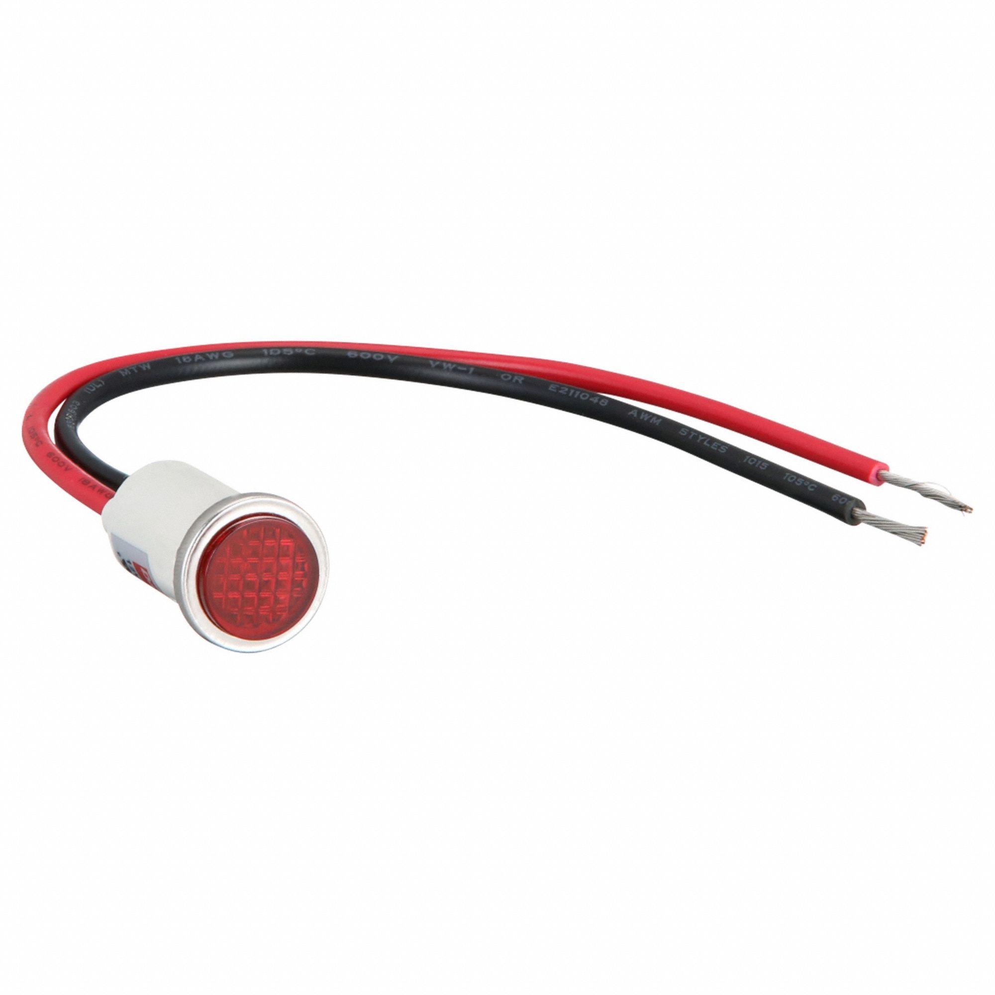 Flush Panel Light: 12 mm Panel Mounting Hole Dia, LED, Flush Head