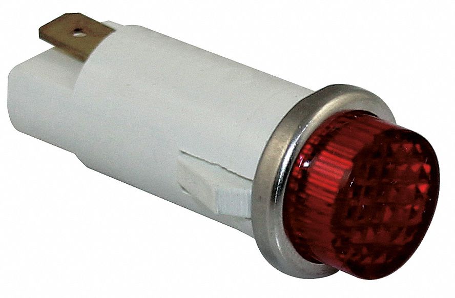 DAYTON Raised Indicator Light: Red, 0.187 in Tab, LED, 120V AC/DC ...