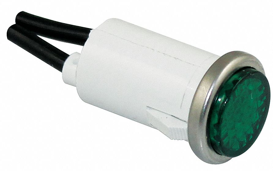 DAYTON Flush Indicator Light, LED Lamp Type, 120V AC/DC Voltage, 1/2 in ...