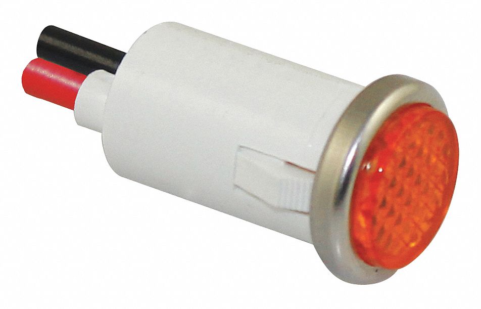 DAYTON Flush Indicator Light: Amber, 6 In Wire Leads, LED, 120V AC/DC ...