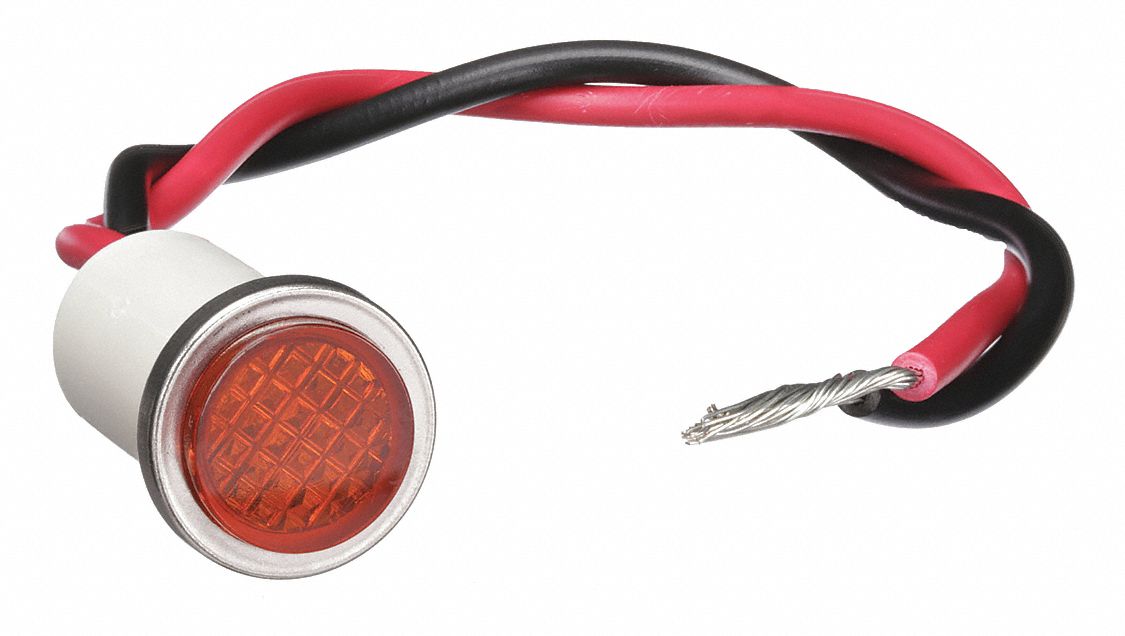 DAYTON Flush Indicator Light, LED Lamp Type, 120V AC/DC Voltage, 1/2 in