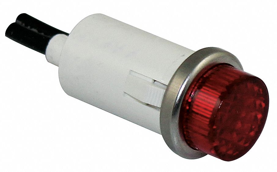 DAYTON Raised Indicator Light: Red, 6 