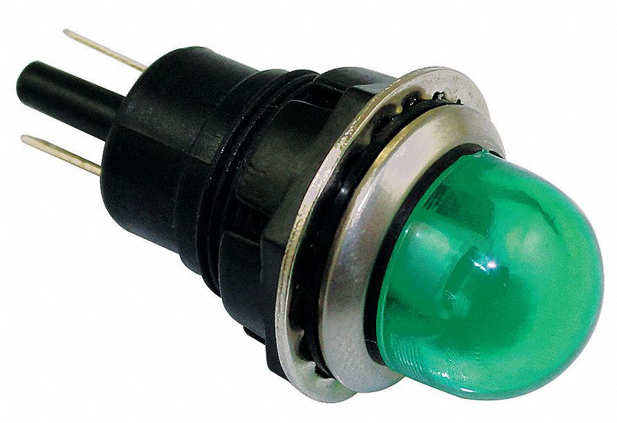 DAYTON Raised Indicator Light: Green, 0.187 in Tab, LED, 120V AC ...