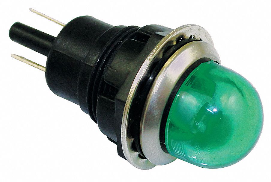 DAYTON Raised Indicator Light: Green, 0.187 in Tab, LED, 240V AC ...