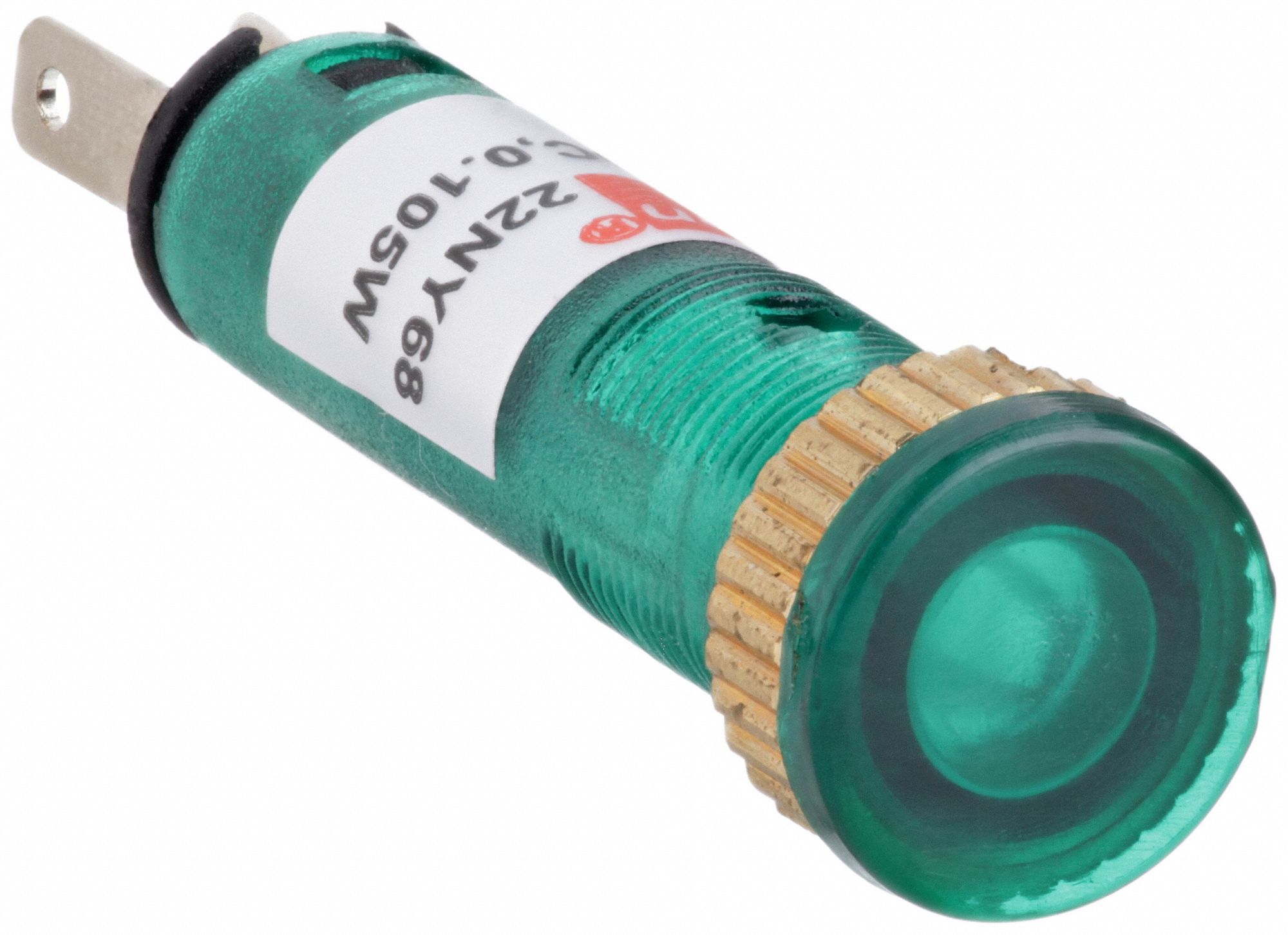 Flush Panel Light: 5/16 in Panel Mounting Hole Dia, LED, Flush Head