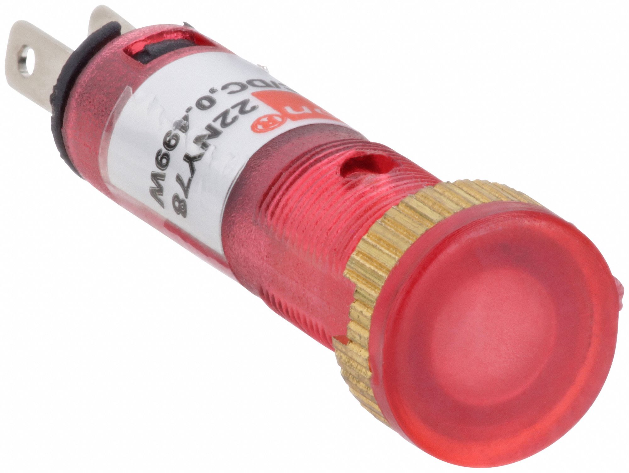 Flush Panel Light: 5/16 in Panel Mounting Hole Dia, LED, Flush Head