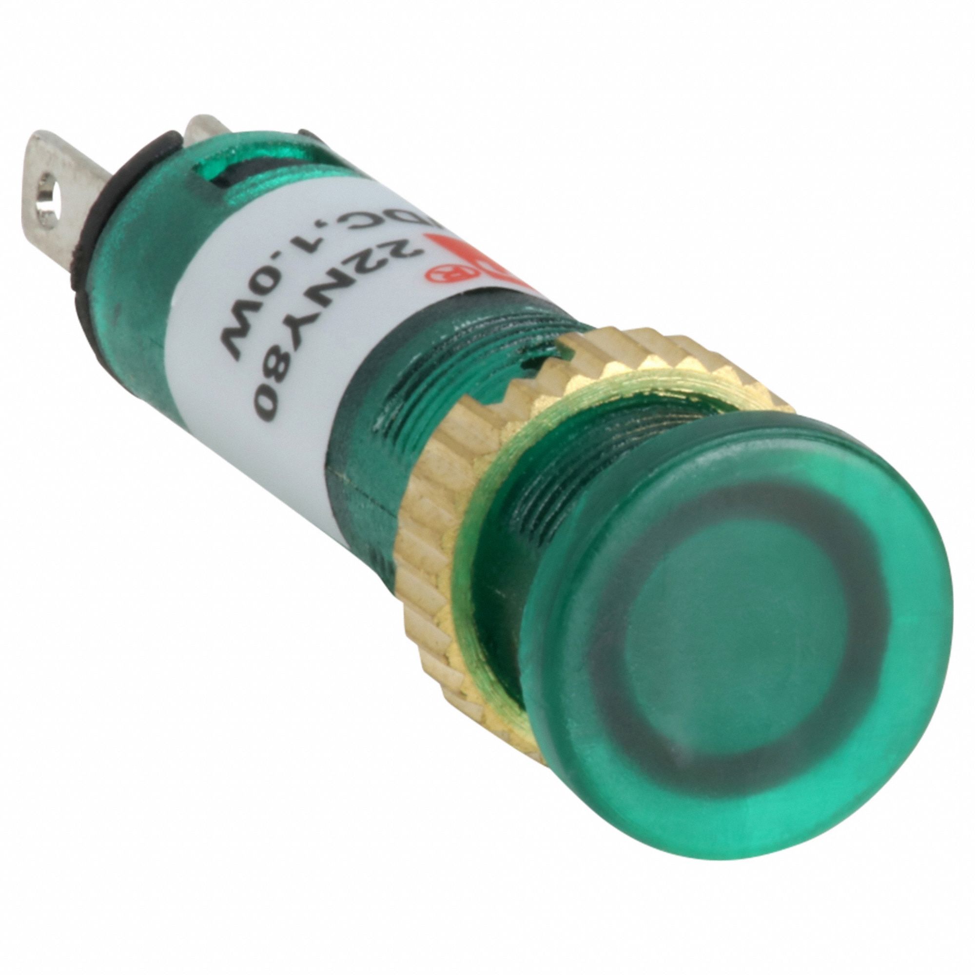 Flush Panel Light: 5/16 in Panel Mounting Hole Dia, LED, Flush Head