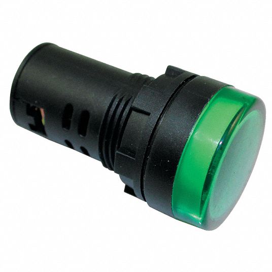 DAYTON Raised Indicator Light: Green, M3.5 Screw, LED, 24V AC/DC, Nylon ...