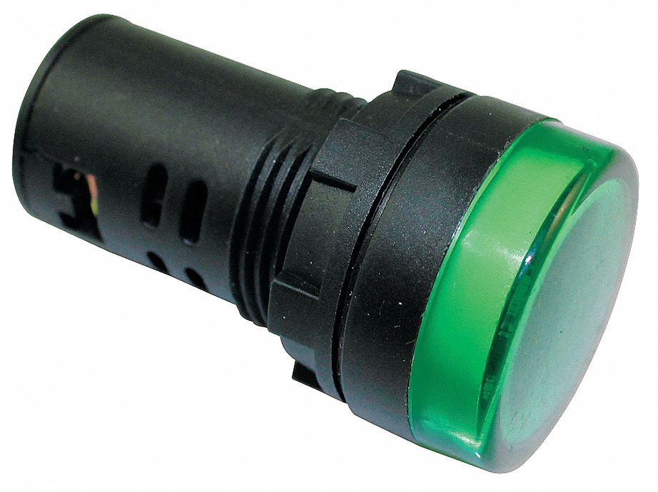 DAYTON Raised Indicator Light, LED Lamp Type, 120V AC Voltage, 22mm