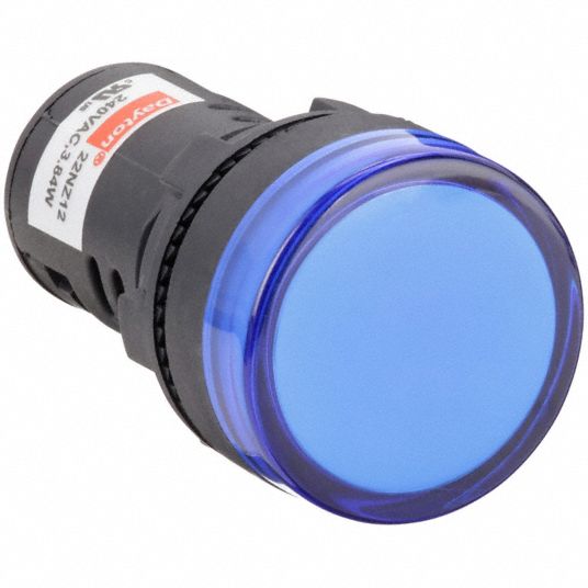 Raised Indicator Light: Blue, M3.5 Screw, LED, 240V AC, Nylon Body With  Polycarbonate Lens