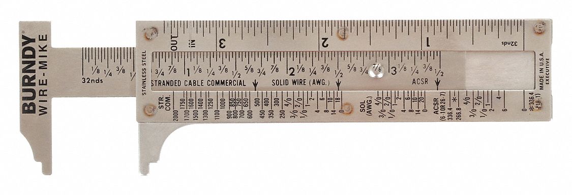 CALIPER-STYLE WIRE THICKNESS MEASURING GAUGE