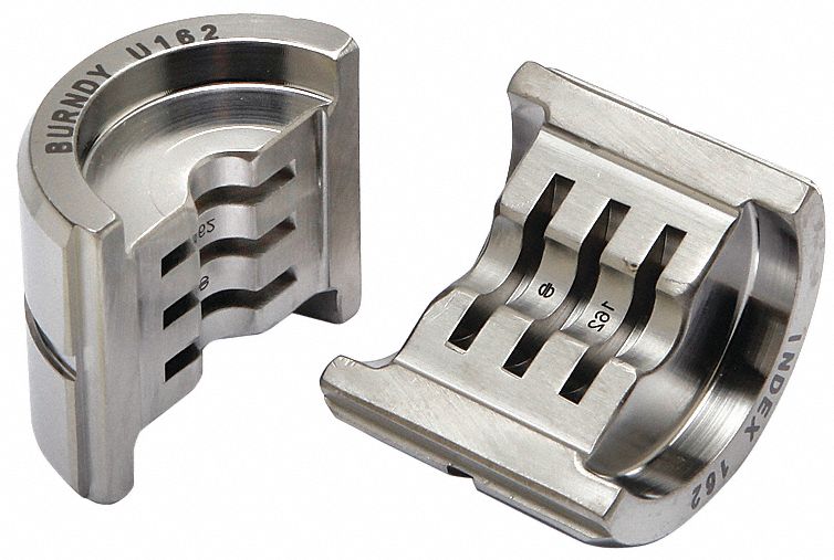 UPPER AND LOWER CRIMPING DIE, 4 AWG ALUMINUM LUG/4 AWG COPPER LUG, 1 SIZE, COPPER