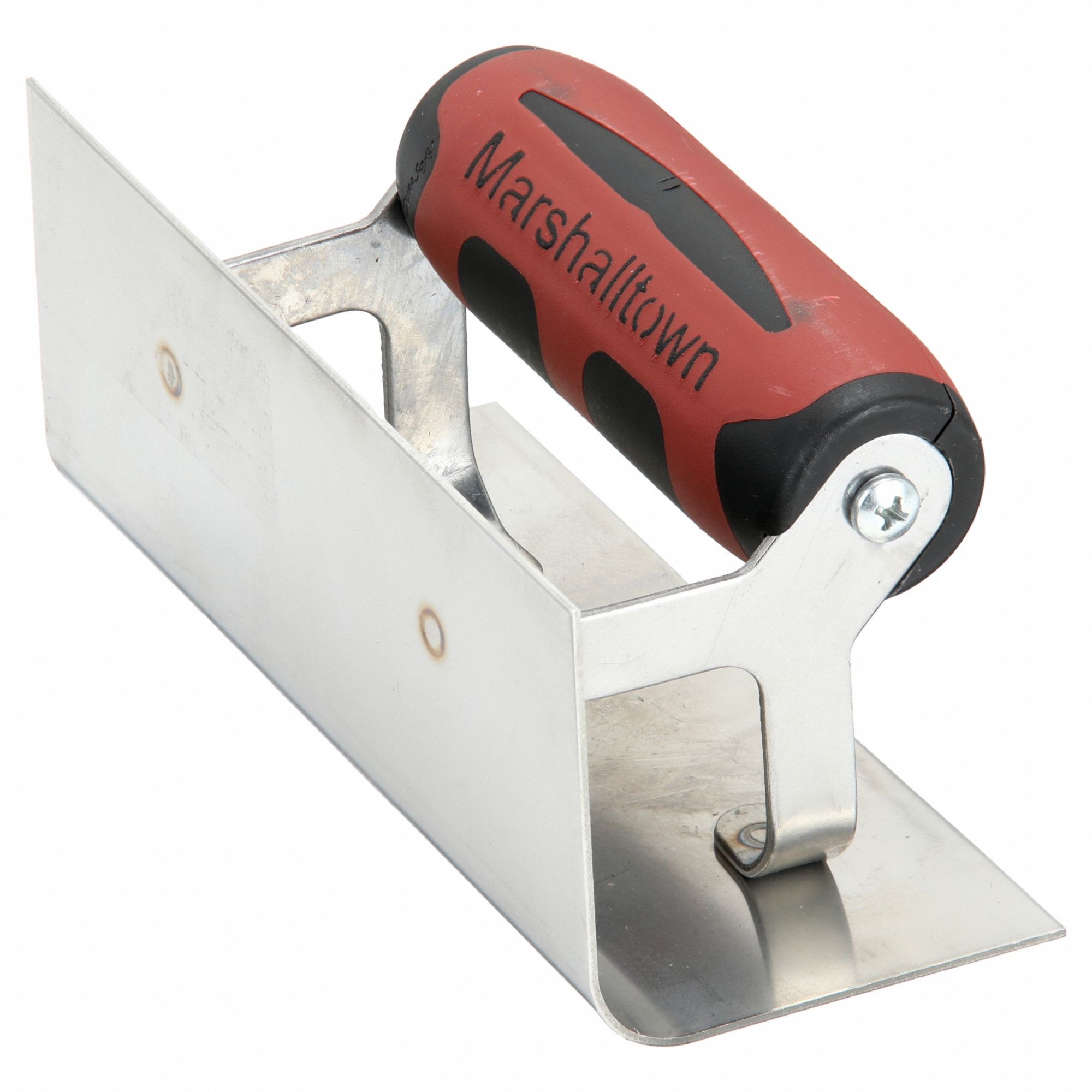 Corner Trowel: Stainless Steel, 6 in Blade Lg, 2 1/2 in Blade Wd, DuraSoft