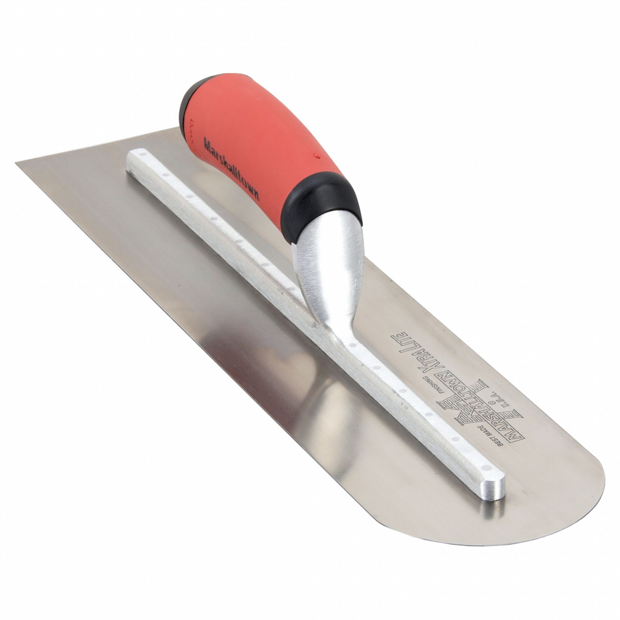 ROUNDED FRONT TROWEL, CARBON STEEL BLADE, ROUND BLADE, 4 IN BLADE W