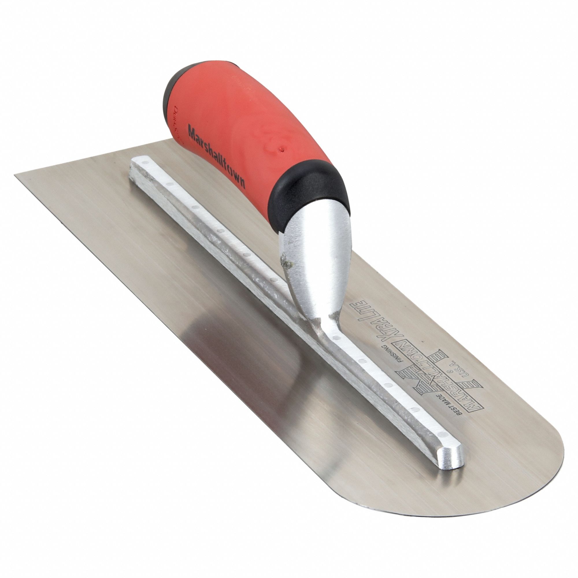 ROUNDED FRONT TROWEL, CARBON STEEL BLADE, ROUND BLADE, 4 IN BLADE W