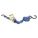 TIE DOWN STRAP, RATCHET, S-HOOK, GEN PURPOSE, 1 IN W, 500 LB WLL, BLUE, 15 FT L