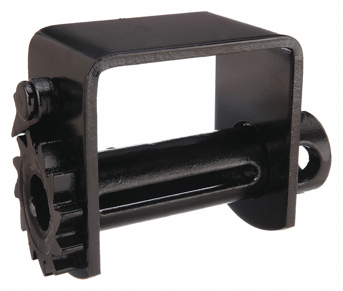 TIE DOWN WINCH, WELD-ON, 5,500 LB WORKING LOAD LIMIT, 4 IN COMPATIBLE STRAP W MAX., STEEL, BLACK
