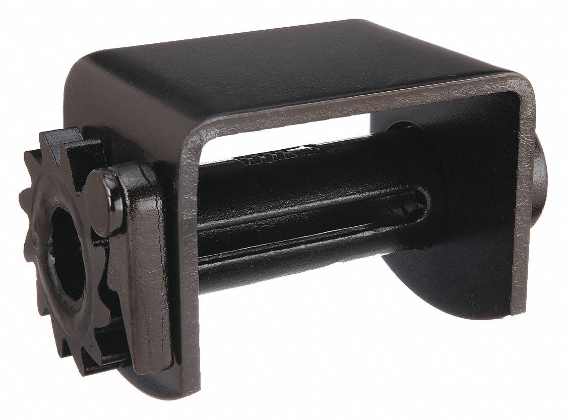TIE DOWN WINCH, WELD-ON, 5,500 LB WORKING LOAD LIMIT, 4 IN COMPATIBLE STRAP W MAX., STEEL, BLACK