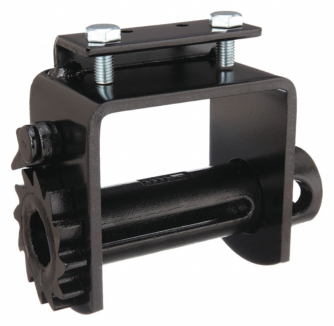 TIE DOWN WINCH, BOLT-ON, 5,400 LB WORKING LOAD LIMIT, 4 IN COMPATIBLE STRAP W MAX., STEEL, BLACK