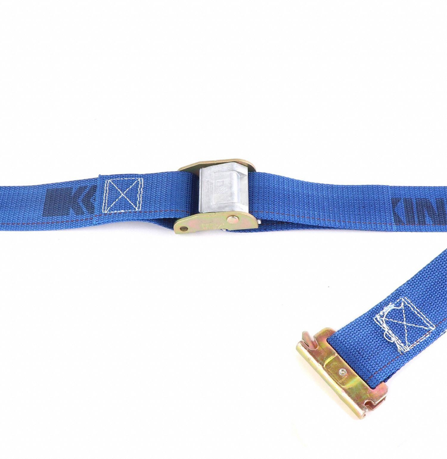 TIE DOWN STRAP, CAM BUCKLE, E-TRACK, GEN PURPOSE, 2 IN W, 835 LB WLL, BLUE, 20 FT L
