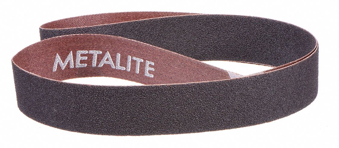 SANDING BELT, 1 IN W X 30 IN L, ALUMINUM OXIDE, P80 GRIT, X WEIGHT COTTON BACKING, R283 METALITE