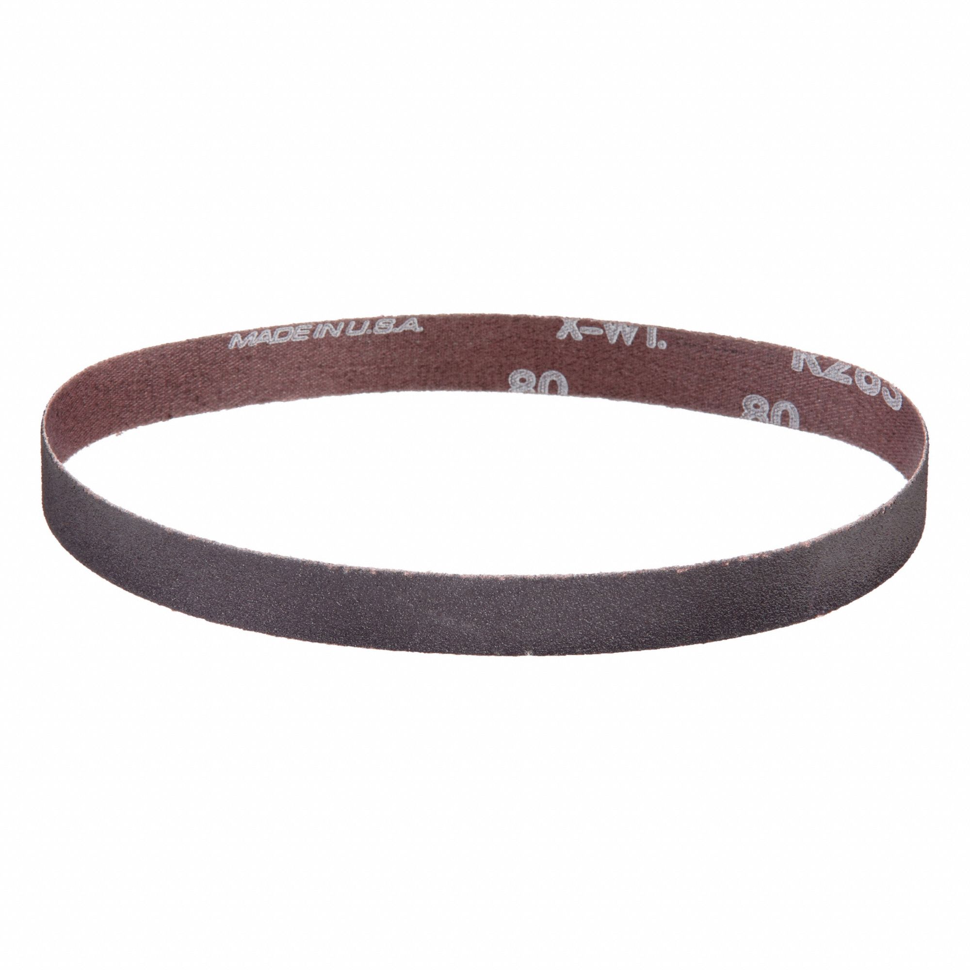 Sanding Belt: 3/4 in W x 18 in L, Aluminum Oxide, P80 Grit, X Wt Cotton Backing