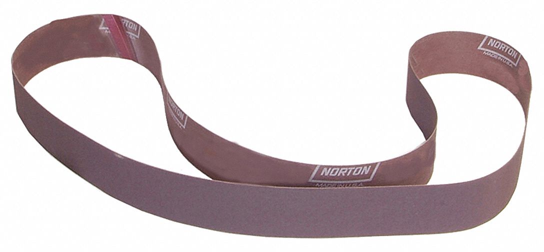 NORTON, 2 in W x 72 in L, Aluminum Oxide, Sanding Belt 22PD98
