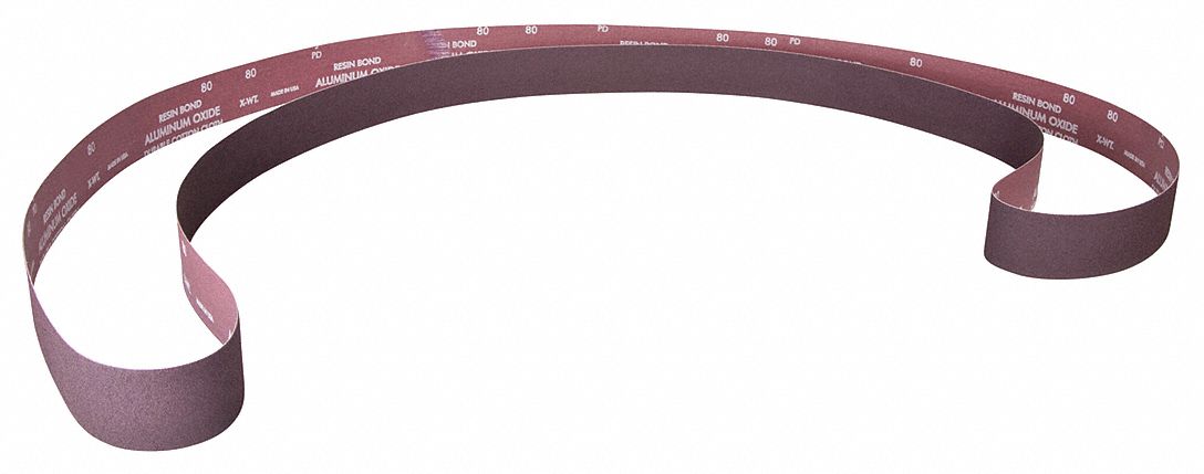 SANDING BELT, 8 IN W X 107 IN L, ALUMINUM OXIDE, 60 GRIT, X WEIGHT COTTON BACKING, R228 METALITE
