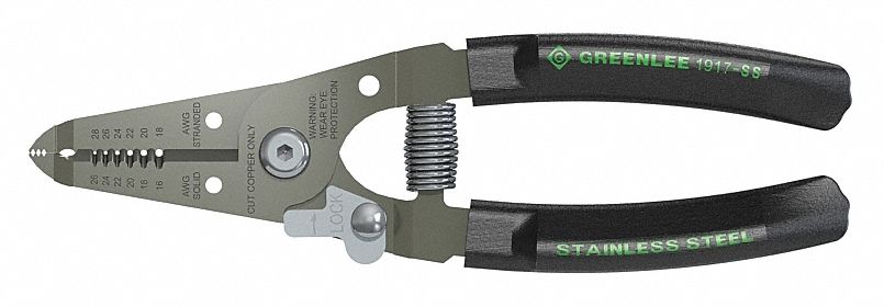 WIRE STRIPPER, 26 TO 16 AWG, 6 IN OVERALL L, CUT, STANDARD CUSHION GRIP, STAINLESS STEEL, 6 TO 8 IN