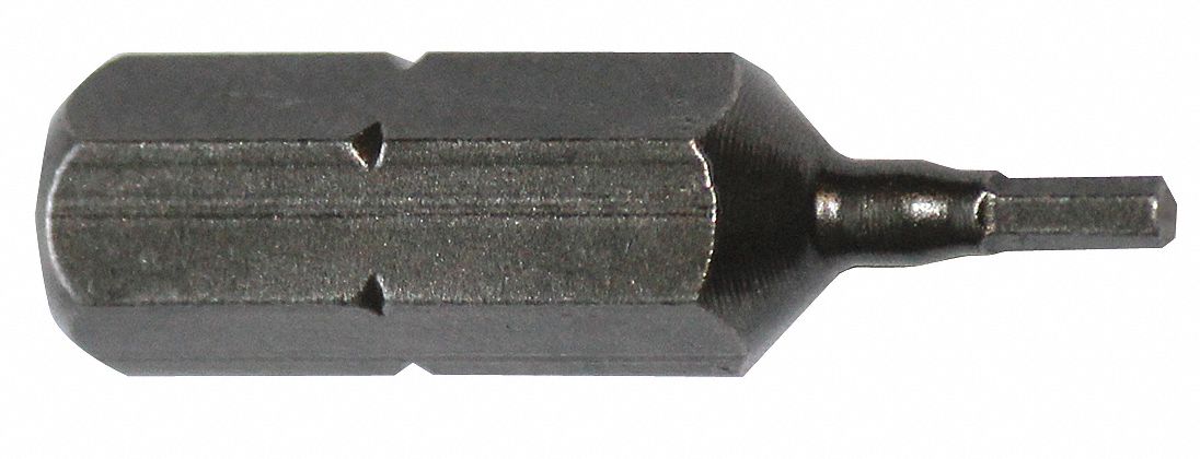 Insert Bit: Insert Bit, Metric, Hex Head, 2.5 mm Bit Industry Size, Std, 1 in Overall Lg, 5 PK