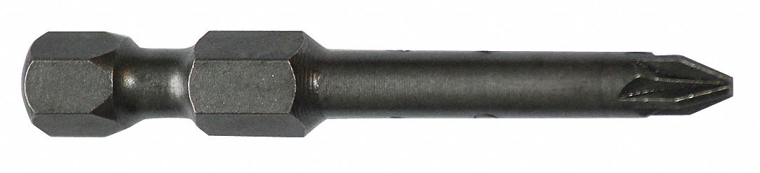 Power Bit: Power Bit, Imperial, Pozidriv® Head, PZ3 Bit Industry Size, Std, Impact Rated, 5 PK